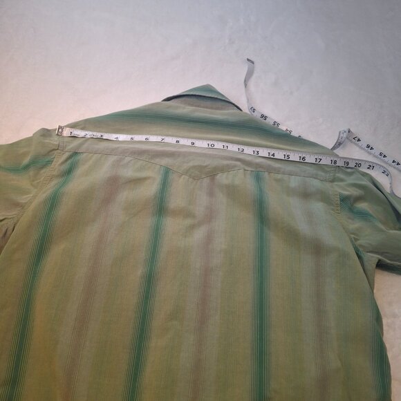 Lucky Brand Mens Western Shirt Sz M Plaid Pearl Snap Button Dugarees Cowboy - Picture 11 of 12